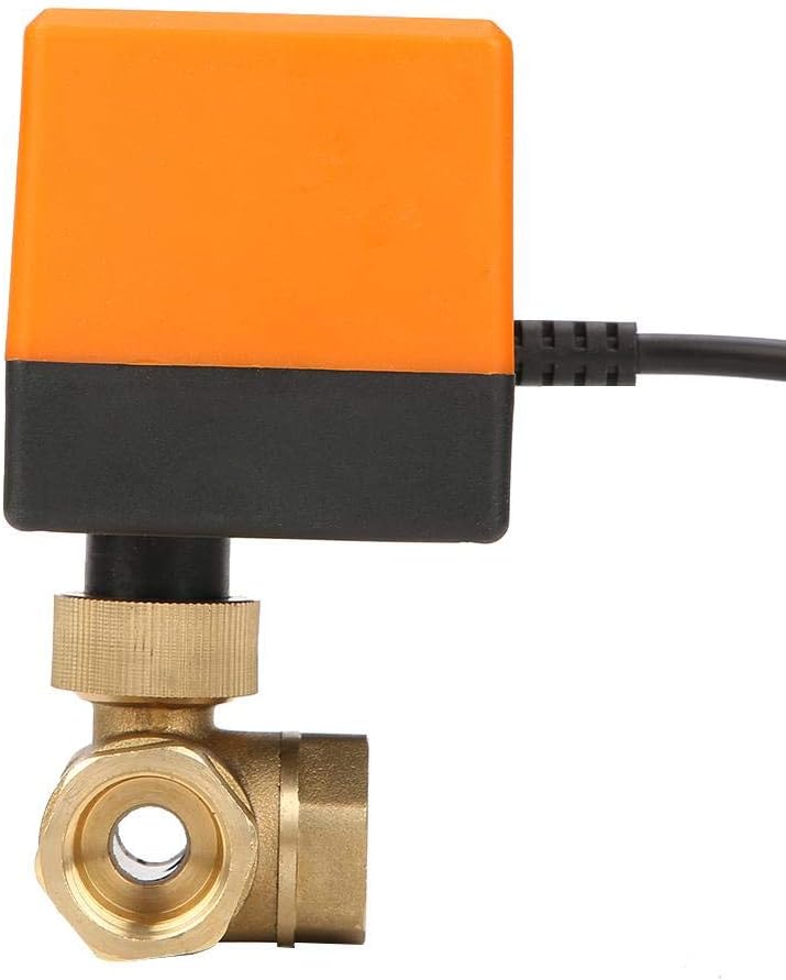 Motorisiertes Kugelventil, DC 12V Messingkugelventil 3-Wege 3-Draht Elektrisches Kugelventil G1 / 2