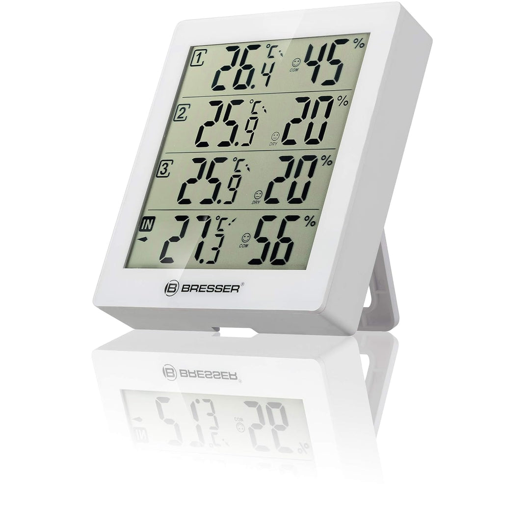 Bresser Wetterstation Funk mit Aussensensor Temeo Hygro Quadro inklusive 3 Aussensensoren um bei 4 U
