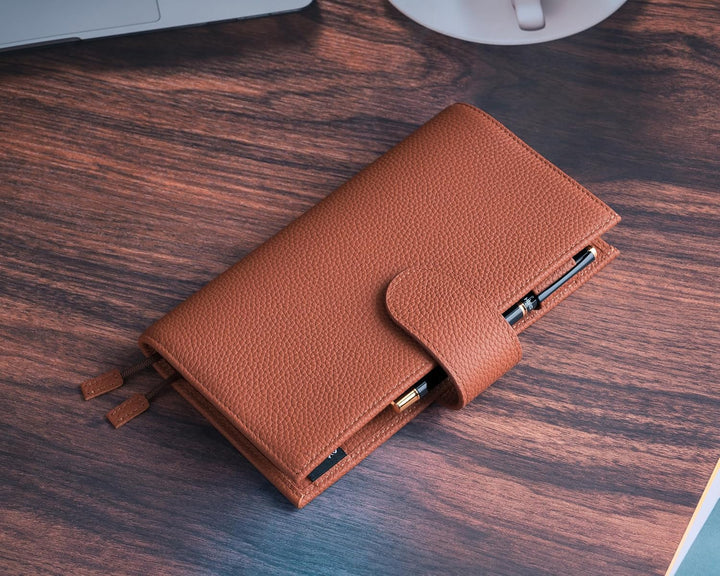 Ox Knight Leder-Schutzhülle für Hobonichi Weeks/Weeks Mega – mit Stiftschlaufe, Kartenfächern, Rücke