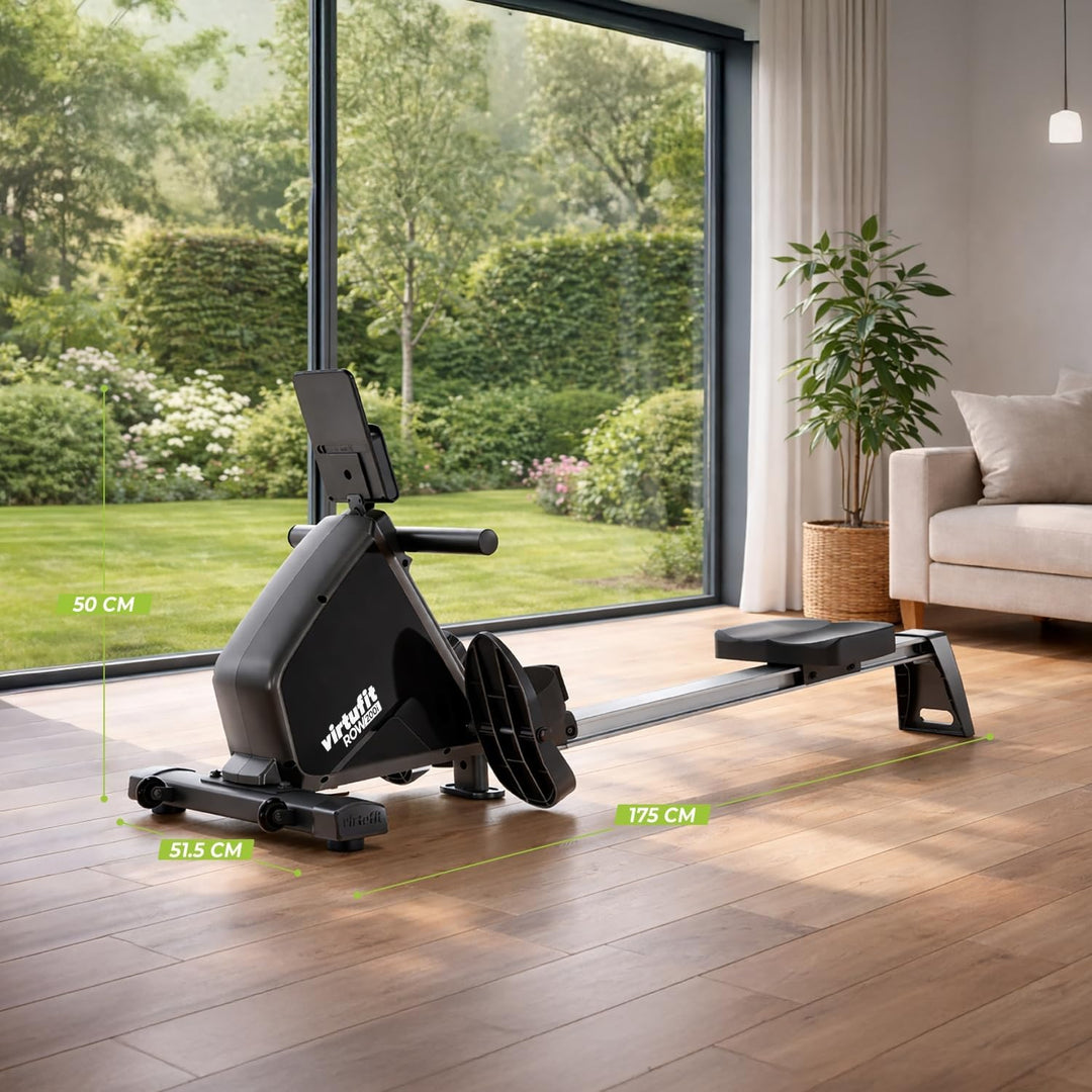 VirtuFit Row450 Rudergerät – Klappbar & Leicht – Transportrollen – Platzsparend Fitnessgerät für Zuh