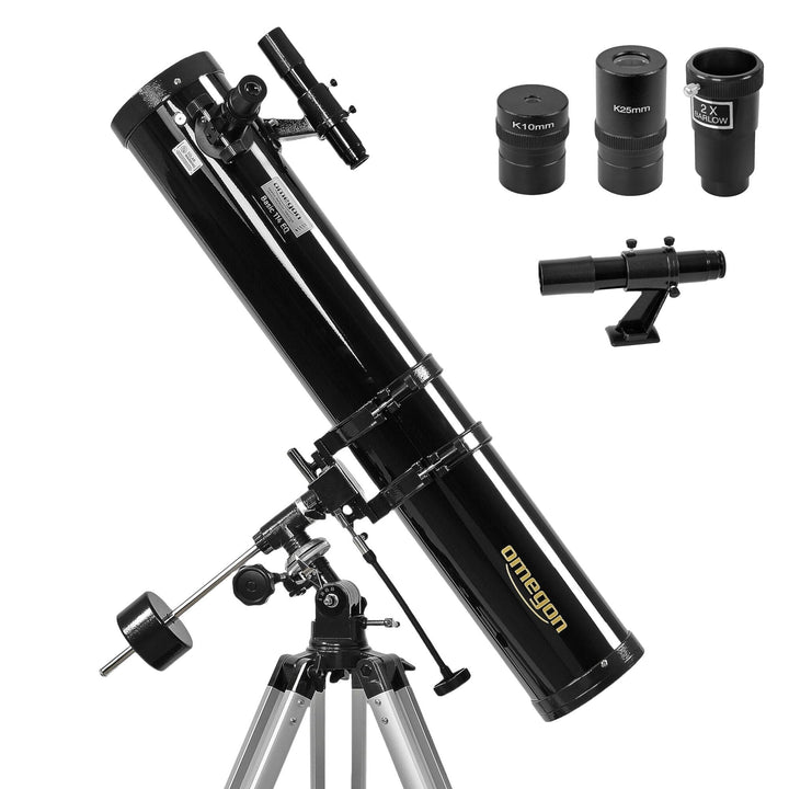 Omegon Teleskop N 114/900 EQ-1 | Spiegelteleskop Einsteiger | Parallaktische EQ-1 Montierung | präzi