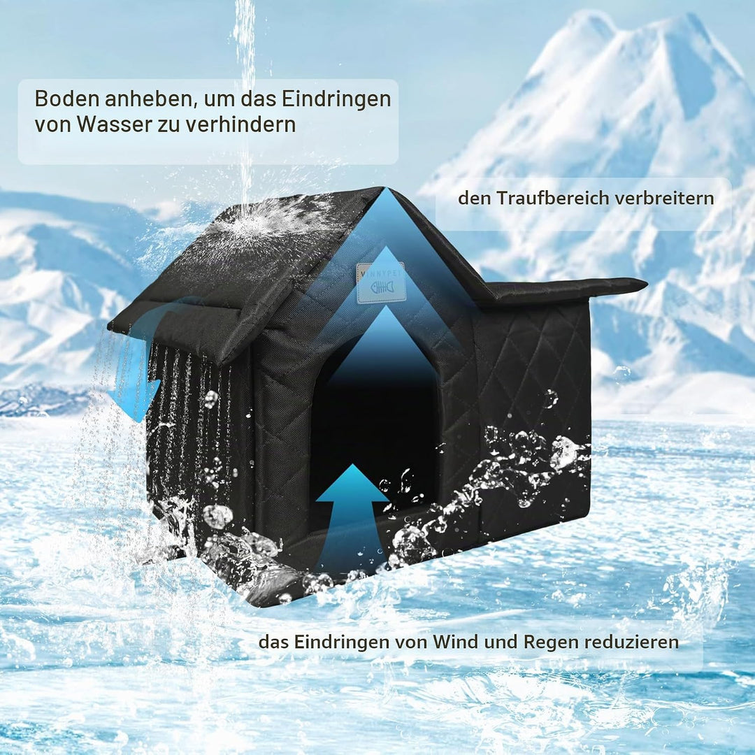 Luxus Katzenhaus Draussen Winterfest Wasserdicht Katzenhöhle Faltbare Wetterfester Haustierhaus Hund