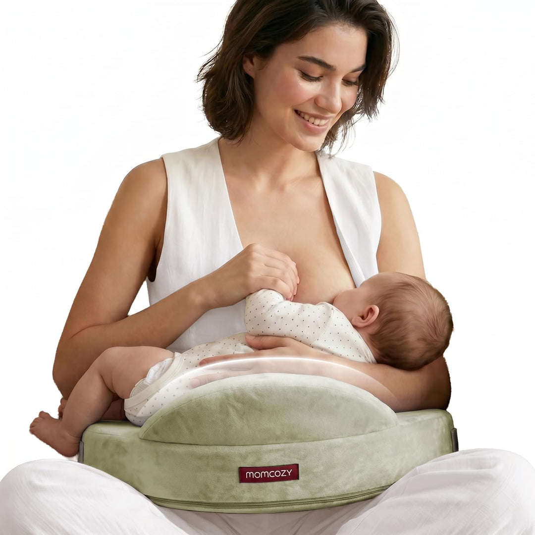 Momcozy Stillkissen mit Sicherheitsstütze – Fester und federnder Memory-Schaum – Stabile, ergonomisc