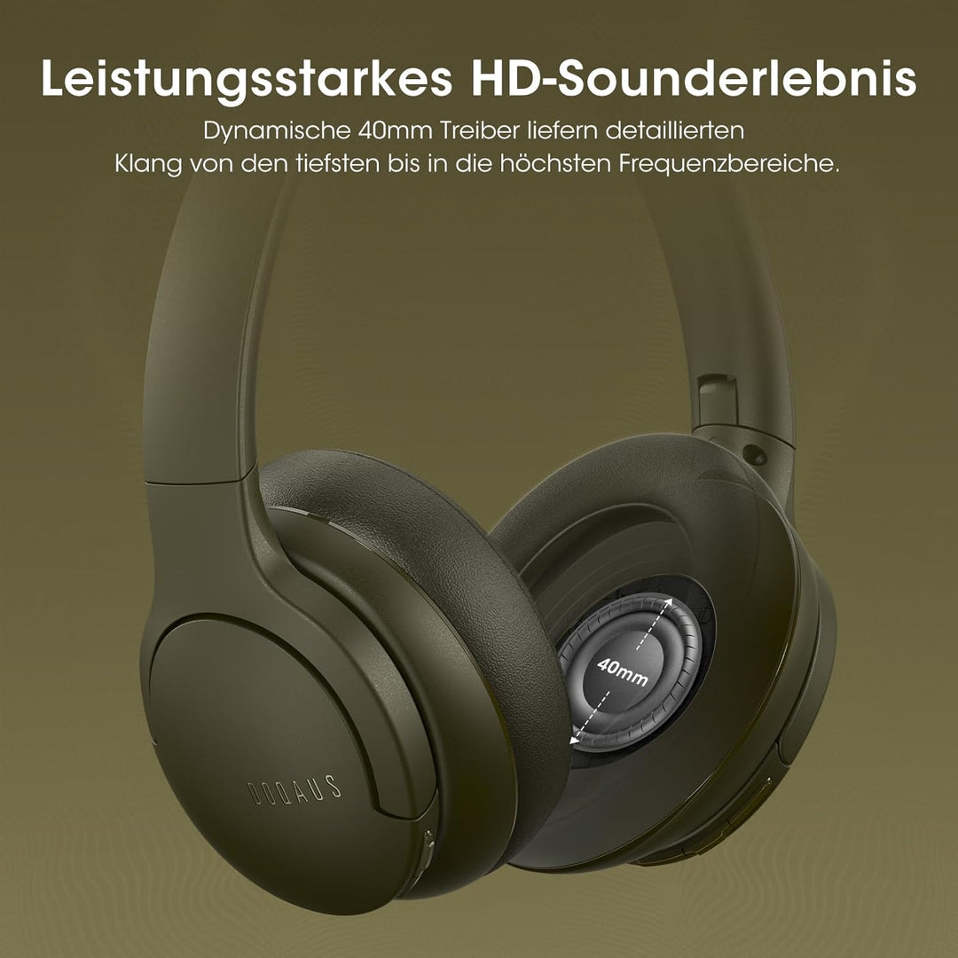 DOQAUS Kopfhörer Kabellos Bluetooth [Bis zu 90 Std] Bluetooth Kopfhörer Over-Ear mit 3 EQ-Modi, HiFi
