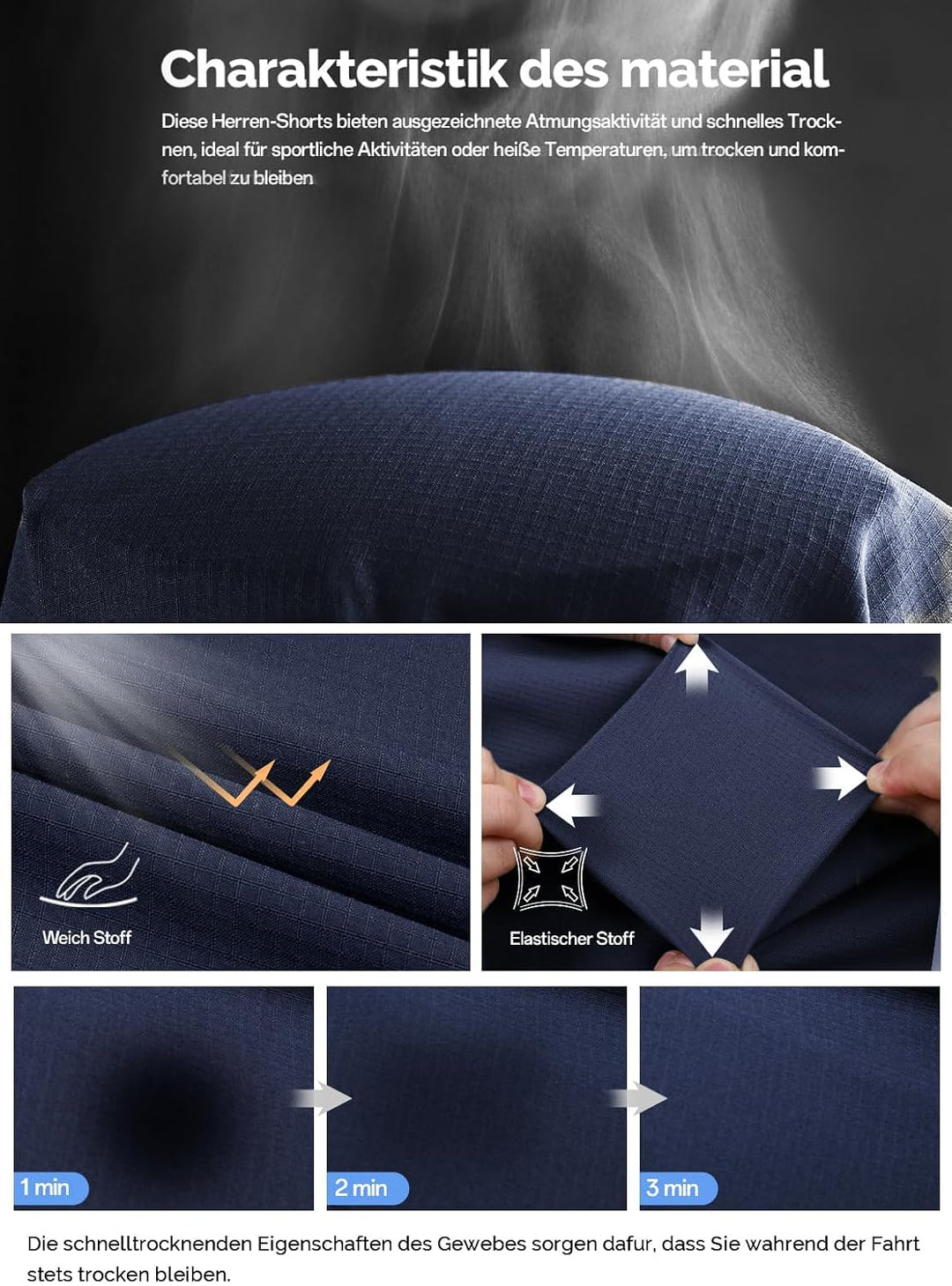 Cycorld Kurze-Hosen-Herren,Wanderhose MTB Hose Herren Kurz Atmungsaktiv Schnelltrocknende Bermuda Ca