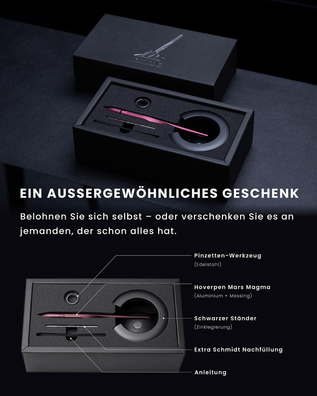 novium Hoverpen Interstellar Edition - Futuristischer Luxusstift aus Luft- und Raumfahrt-Legierungen