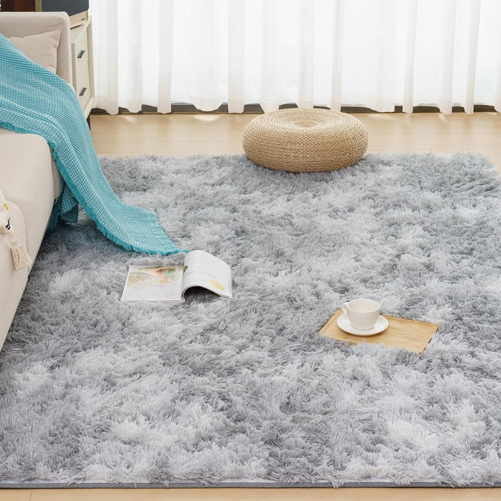 Vamcheer Hochflor Flauschiger Wohnzimmer Teppiche - Langflor Einfarbig Weich Schlafzimmer Waschbarer