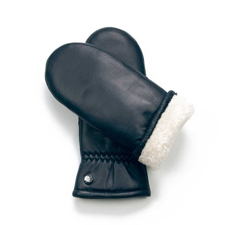 Fäustlinge aus reinem Merino Lammfell und robustem Lammnappa Leder, Touchscreen-fähig, Damen, Lammfe