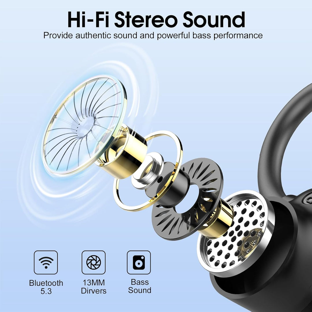 Bluetooth Kopfhörer Sport, 2026 Kopfhörer Kabellos Bluetooth 5.3, 50 Std HiFi Stereo In Ear Ohrhörer