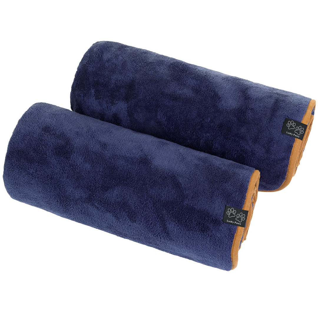 Lucky Paws® Hundehandtuch - luxuriöse 600g/m,140x80cm XL Hundehandtuch extra saugfähig - trocknet sc