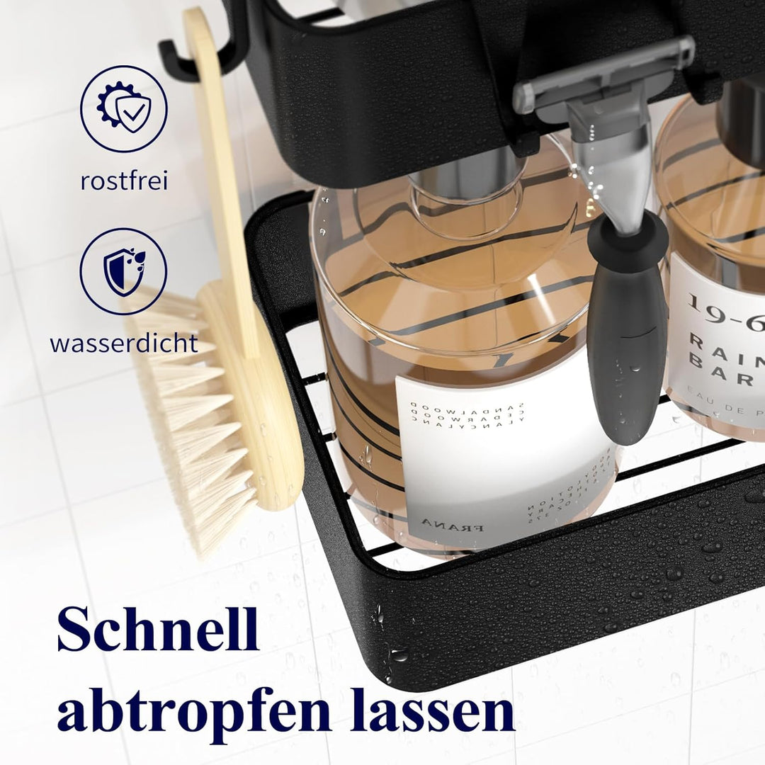 Kitsure Duschablage ohne Bohren - 3 Stück rostfreie Badezimmer Organizer, schnell trocknende Badrega