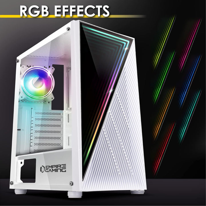 Empire Gaming – PC-Gehäuse Gamer Crystal – ARGB Mittelgrosser Tower ATX, Micro ATX und ITX – 3D-Spie