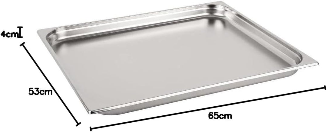 Vogue 2/1-Gastronorm-Wanne aus Edelstahl, 40 mm tiefer Nahrungsmittelbehälter 40(H) x 650(W) x 530(D