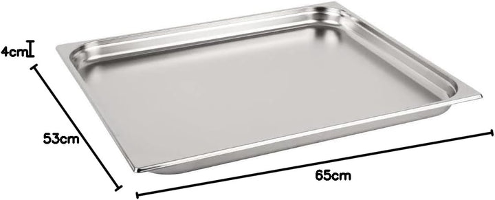 Vogue 2/1-Gastronorm-Wanne aus Edelstahl, 40 mm tiefer Nahrungsmittelbehälter 40(H) x 650(W) x 530(D