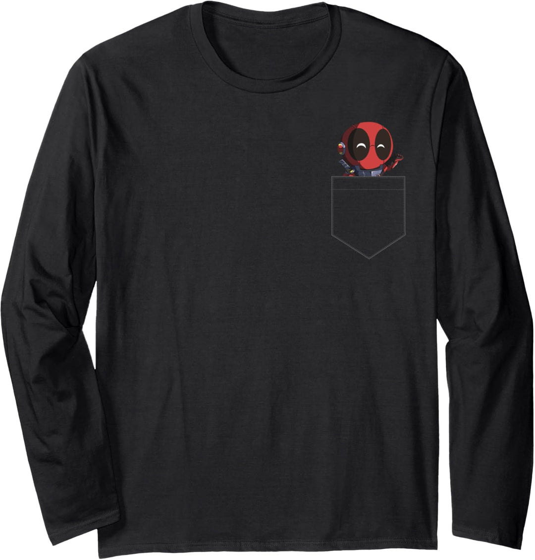 Marvel Deadpool Chibi Celebration Faux Pocket Langarmshirt