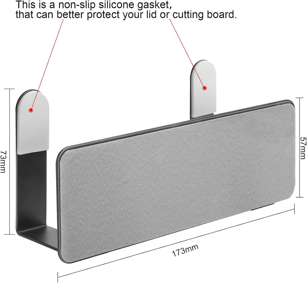 YOUGRIDDA Topfdeckelhalter, An der Wand befestigte 304 Edelstahl-Wannen-Deckel-Organisator-Halter, S