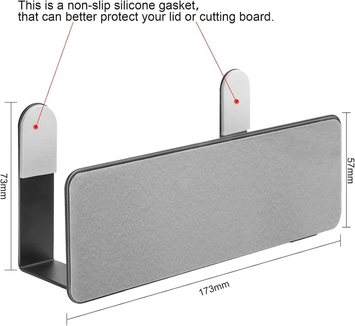 YOUGRIDDA Topfdeckelhalter, An der Wand befestigte 304 Edelstahl-Wannen-Deckel-Organisator-Halter, S