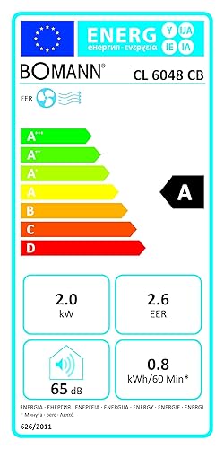 Bomann mobile Klimaanlage CL 6048 CB, 3in1 Klimagerät mit Timer für Wohnzimmer/Wohnung/Camping, leis