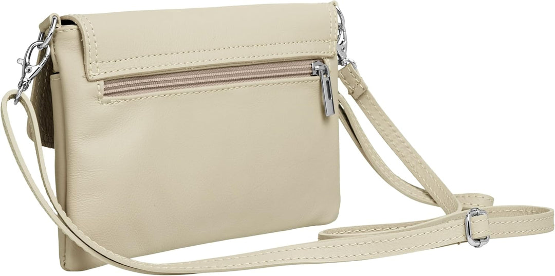 Caspar TA322 Damen Nappaleder Clutch Beige, Beige