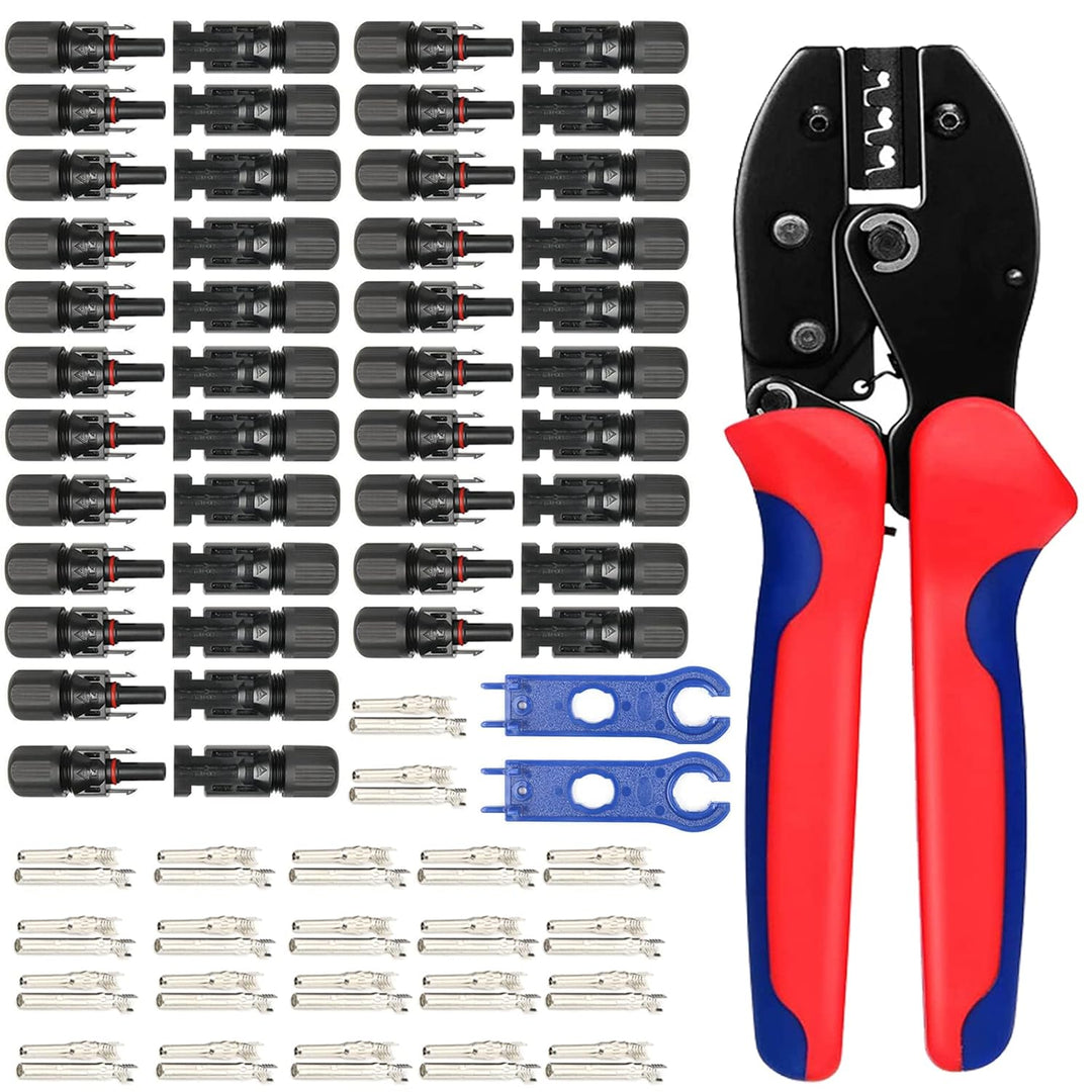 22-Paar Solarstecker + Solar Crimpzange,2.5/4/6mm² Männlich/Weiblich photovoltaik solarpanel Stecker