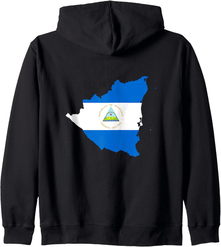 Umriss des Landes Nicaragua auf der Flagge Kapuzenjacke