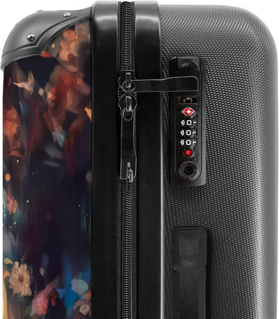 NoBoringSuitcases.com® Kinderkoffer Mädchen - Pferd mit Blumen - Koffer Kinder Mädchen - Koffer pers
