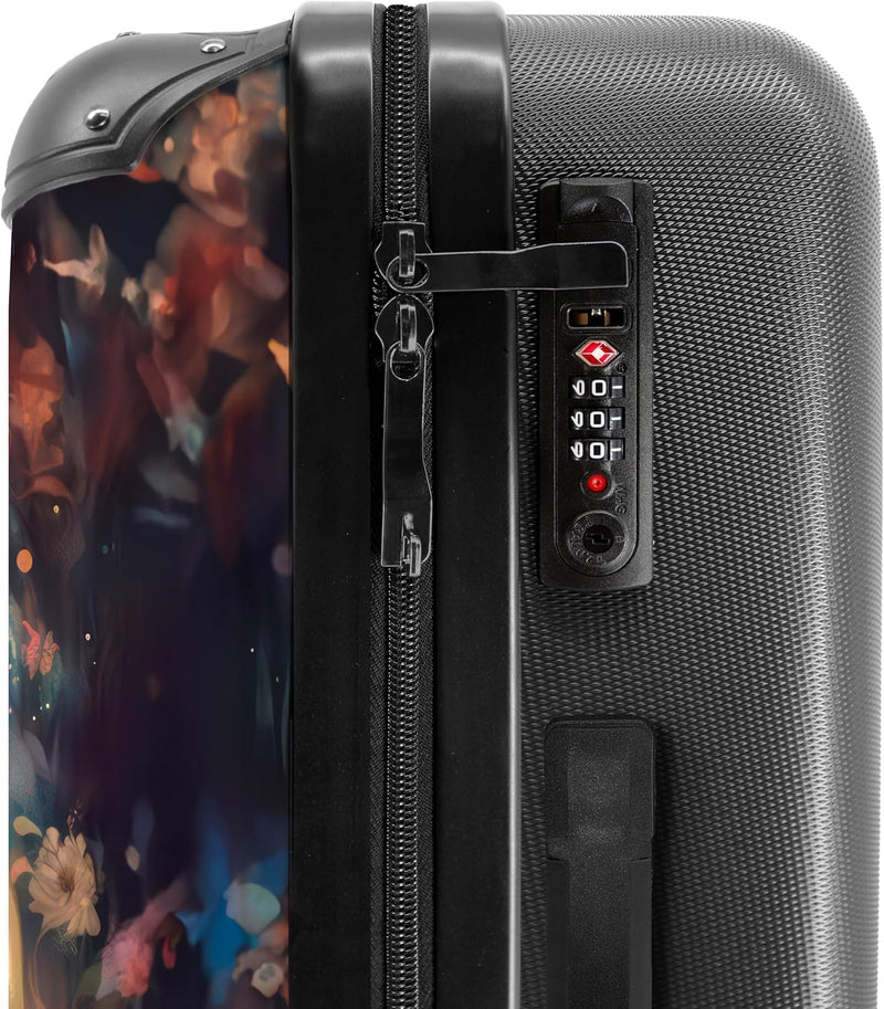 NoBoringSuitcases.com® Kinderkoffer Mädchen - Pferd mit Blumen - Koffer Kinder Mädchen - Koffer pers
