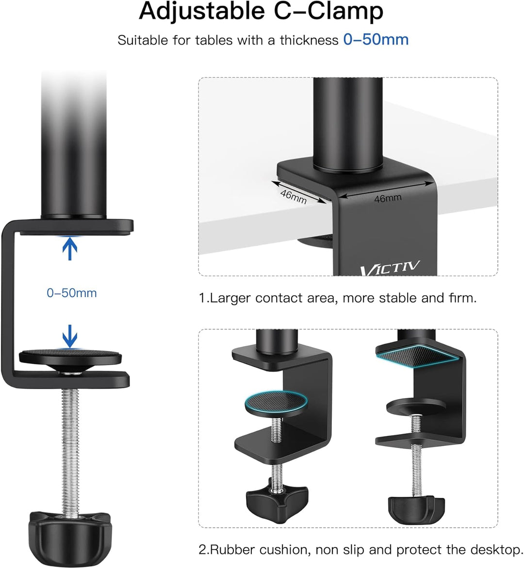 Victiv Kamera Tischstativ für DSLR Canon, 37cm-105cm Multifunktional Lichtstativ Klemmstativ Mit 1/4