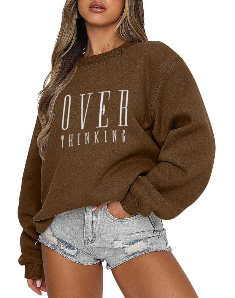 Tomwell Damen übergrosse Sweatshirt Los Angeles Vintage Oversized Langarmshirt Rundhals Pullover Tee