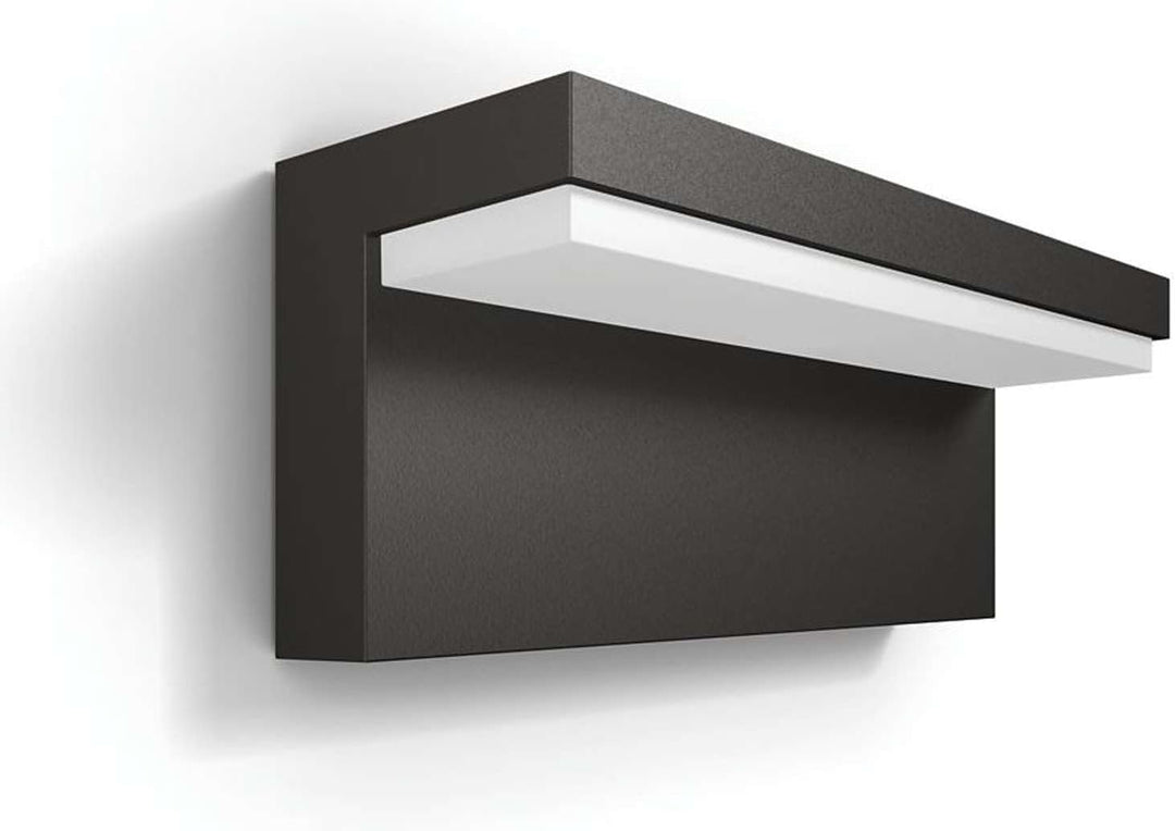 Signify Philips Bustan LED Wandleuchte Anthrazit 1000lm Anthrazit 2700 Kelvin Wandleuchte Single, An