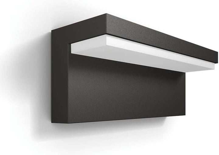 Signify Philips Bustan LED Wandleuchte Anthrazit 1000lm Anthrazit 2700 Kelvin Wandleuchte Single, An
