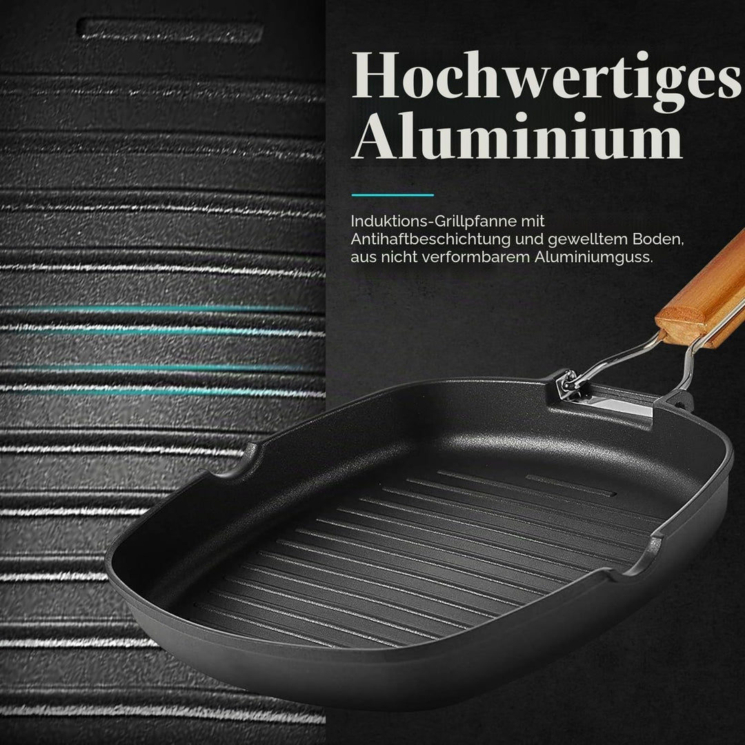 WECOOK! Ecostone - Aluminium Non Stick Grill Pan - Ribbed 20 x 20 cm, 20 x 20 cm
