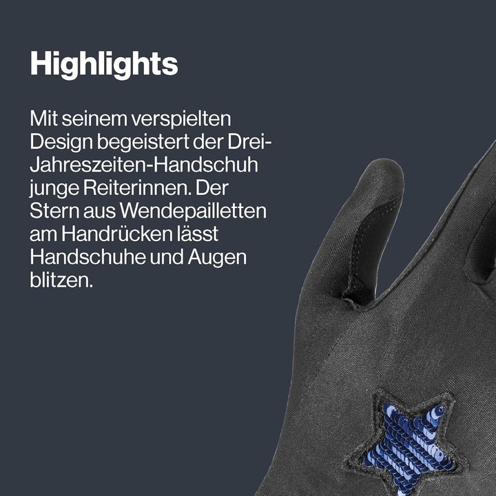 Uvex Kinder Glamstar Reithandschuhe 5 black-blue, 5 black-blue