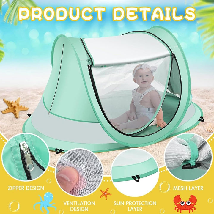 Pop up Strandmuschel - Baby Strandzelt, Tragbare Sonnenschutzkuppel Für Kleinkinder, Pop Up Zelte Mi