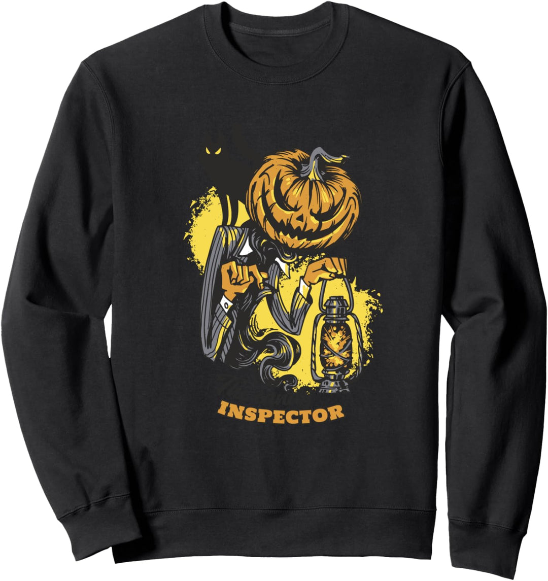 The Candy Inspector Lustiges Halloween-Zitat Kürbis-Grafik Sweatshirt
