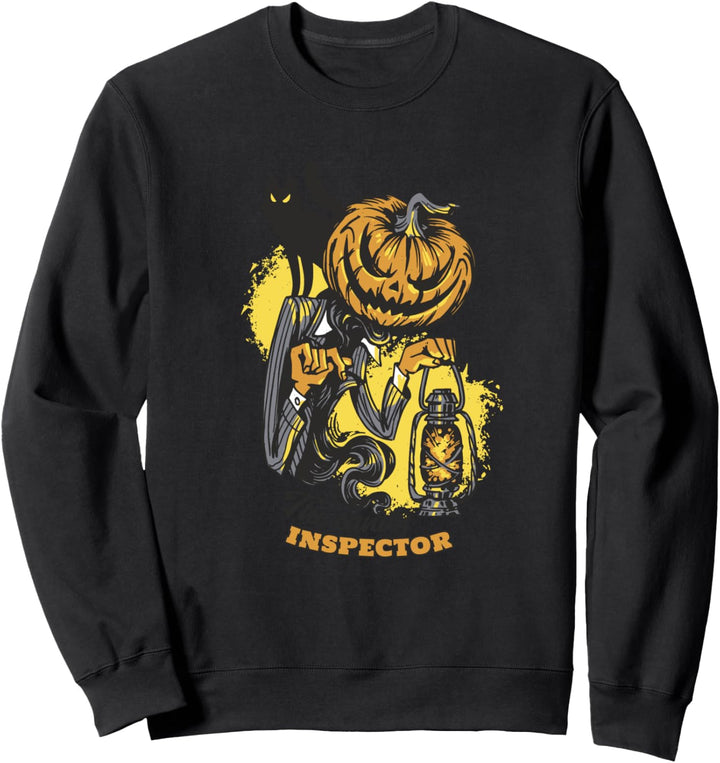The Candy Inspector Lustiges Halloween-Zitat Kürbis-Grafik Sweatshirt