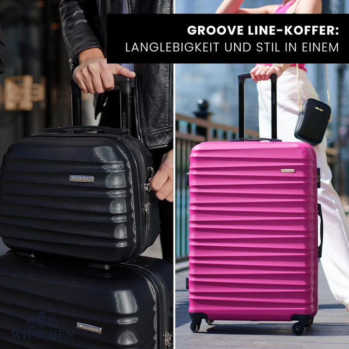 WITTCHEN Reisekoffer Rollkoffer Trolley Grosser Koffer Handgepäck Hartschale aus ABS mit 4 Spinner-R