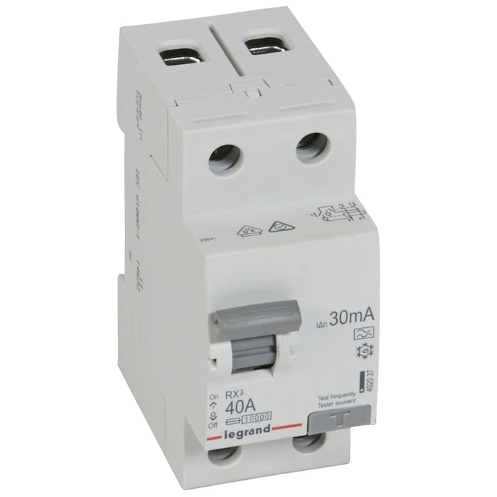 Legrand, RX3 Fehlerstromschutzschalter 40A, 2-polig, 30mA, Typ A, 230 VAC, 2 TE, FI-Schutzschalter,