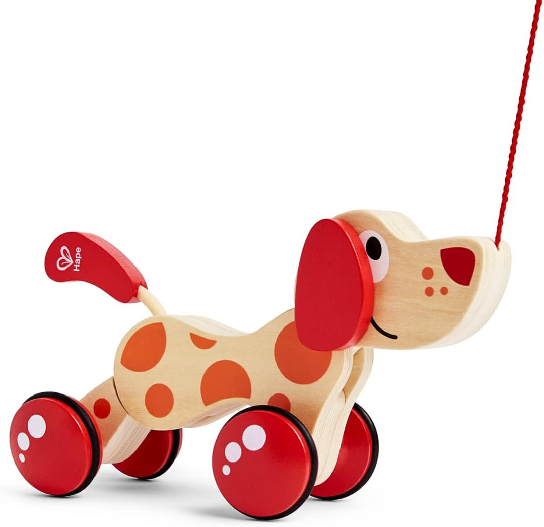 Hape Nachziehhund „Pepe“ – Holz Nachziehspielzeug, Lauflern-Begleiter zur Förderung von Motorik und