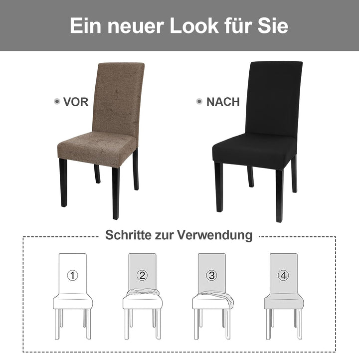 Yugarlibi Stuhlhussen 6er Set Stretch Stuhlhussen Schwingstuhl Elastische Hussen Stuhlbezug Abnehmba