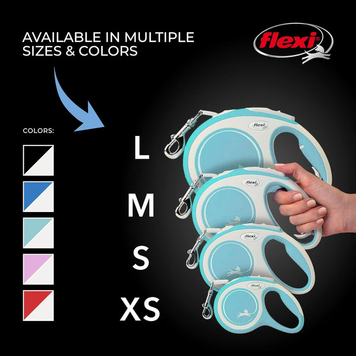 FLEXI New Comfort einziehbare Hundeleine (Band), ergonomisch, robust und verhedderungsfrei, für Hund