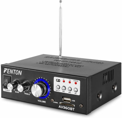 Fenton AV360BT Stereo Verstärker mit Bluetooth, MP3-Player und Fernbedienung - Kompakter 2x40W Hi-Fi