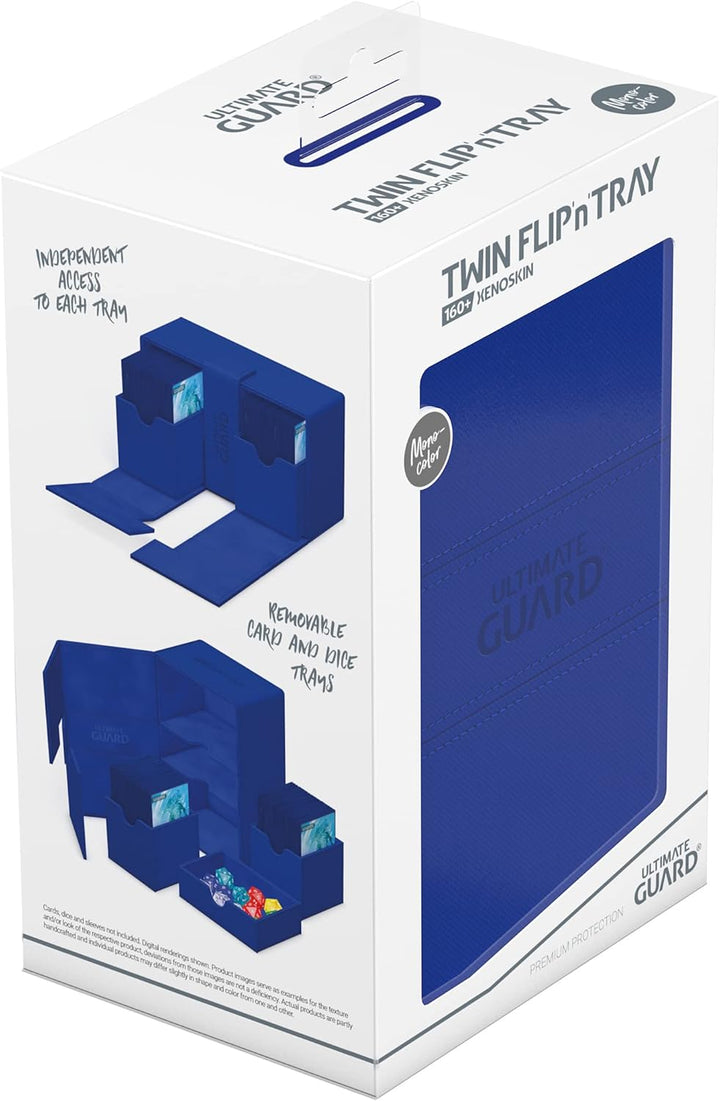 Ultimate Guard Twin Flip`n`Tray 160+ XenoSkin Monocolor Blau, Blau