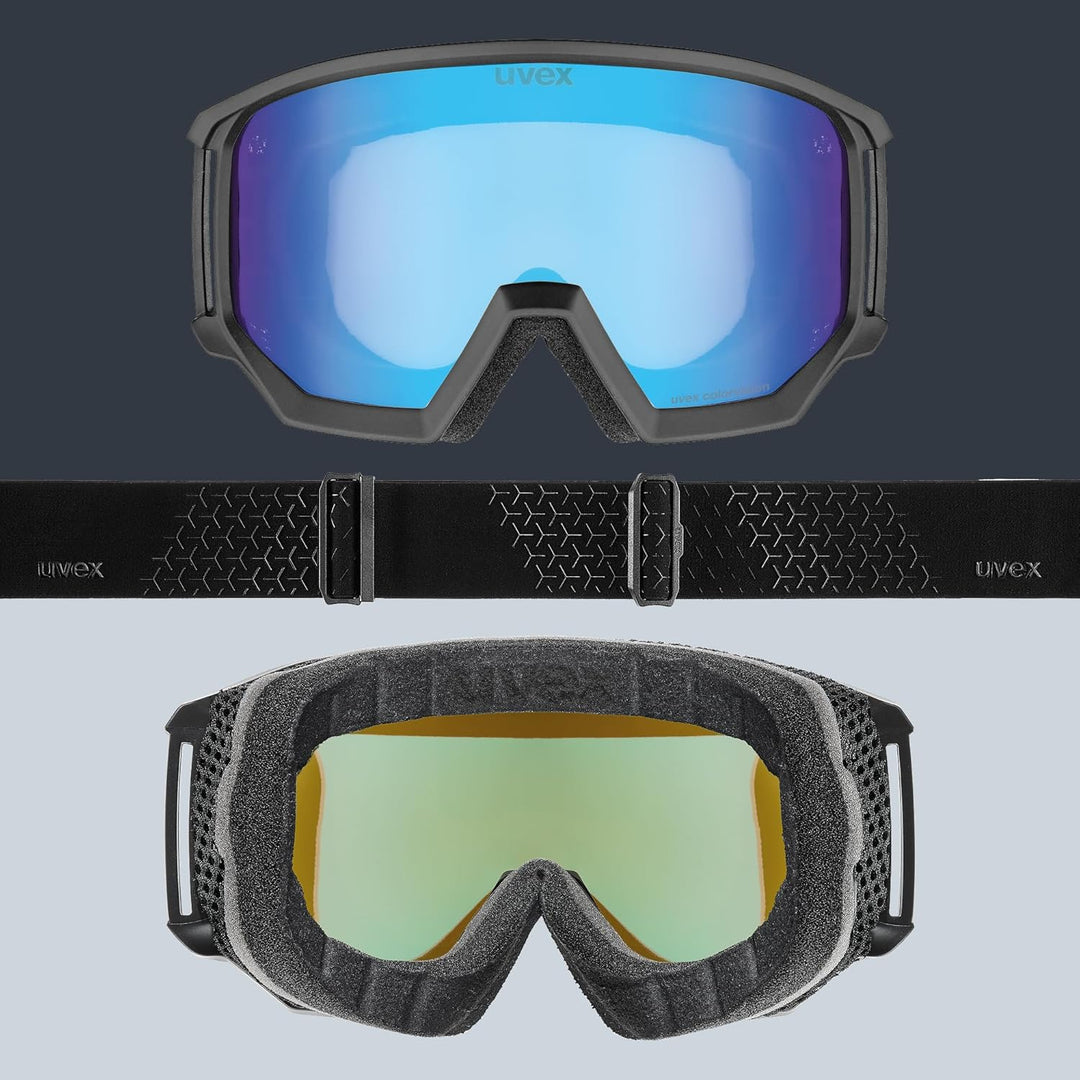 uvex athletic CV - kontrastverstärkende Skibrille mit Anti-Fog-Beschichtung im kantigen Retro-Design