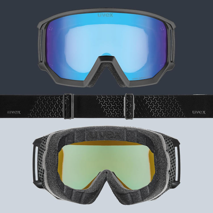 uvex athletic CV - kontrastverstärkende Skibrille mit Anti-Fog-Beschichtung im kantigen Retro-Design