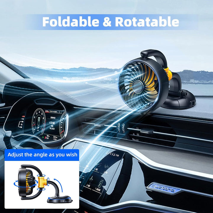 12V Auto Lüfter zur Fahrzeugkühlung - Zigarettenanzünder-Dashboard-Lüfter mit bürstenlosem Motor - 1