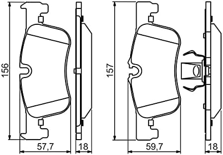 Bosch BP1482 Bremsbeläge - Vorderachse - ECE-R90 Zertifizierung - vier Bremsbeläge pro Set