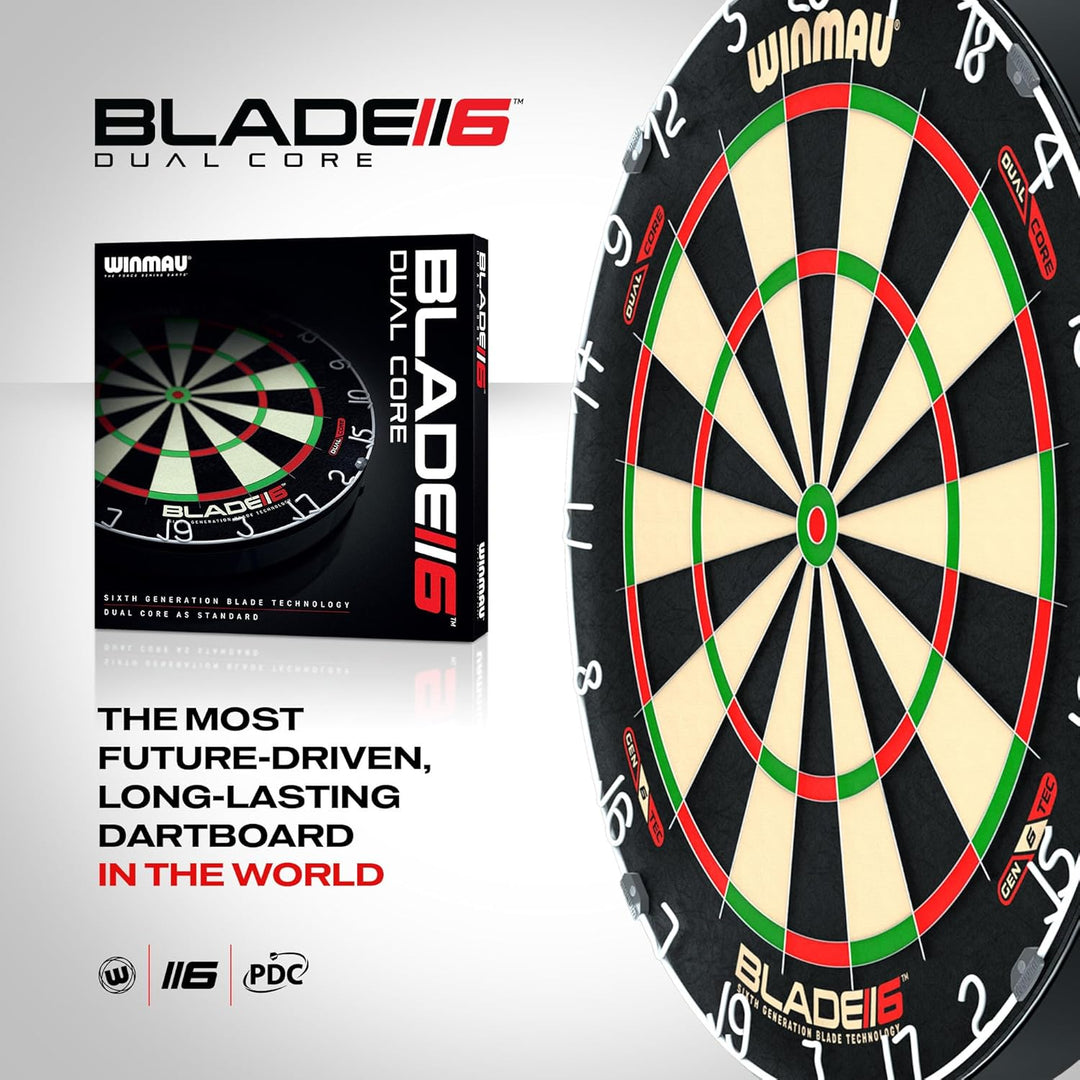 WINMAU Blade 6 Series Professional Bristle Klassische Dartboard Blade 6 Dual Core, Blade 6 Dual Core