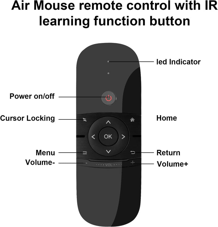 Air Mouse Fernbedienung mit IR-Lernfunktion, 2.4G Air Mouse Remote Control mit Tastatur und Maus Fun