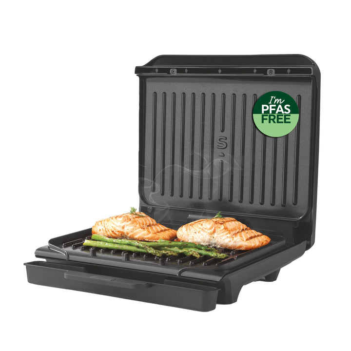 Salter ActiGrill Alltag – 4-Portionen-Mittelgrosser Gesundheitsgrill, Schwebendes Scharnier für dick